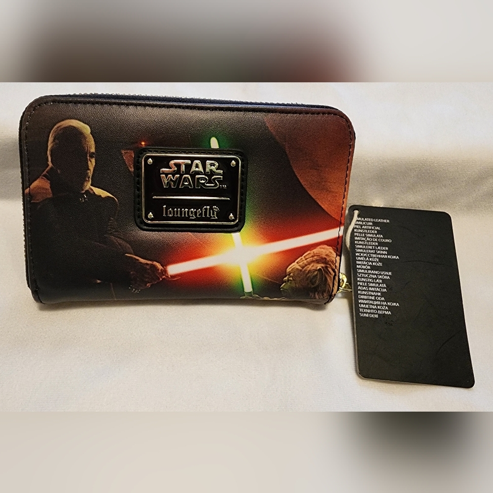 Loungefly Star Wars Wallet with Red and Green Lightsaber